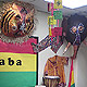 Masks on display in school foyer